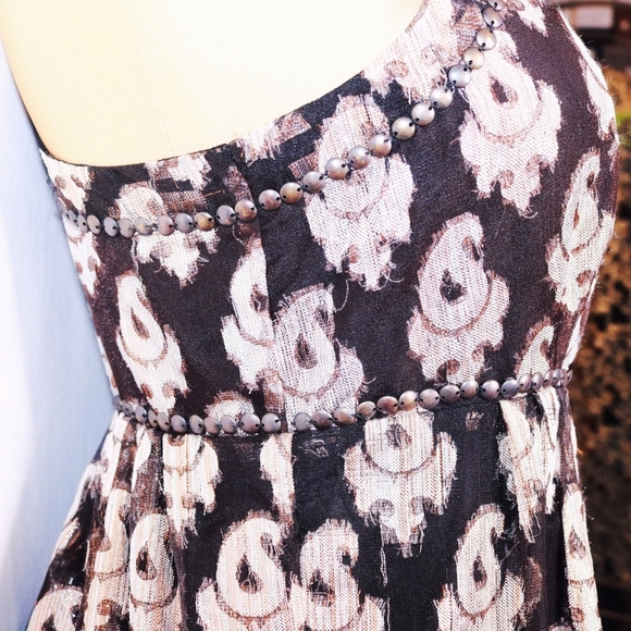 Free People Metallic studded Jacquard Mini dress size 6, party wear - Picture 4 of 10